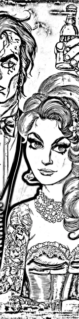 Free colorable bookmarks of a vampire boyfriend couple